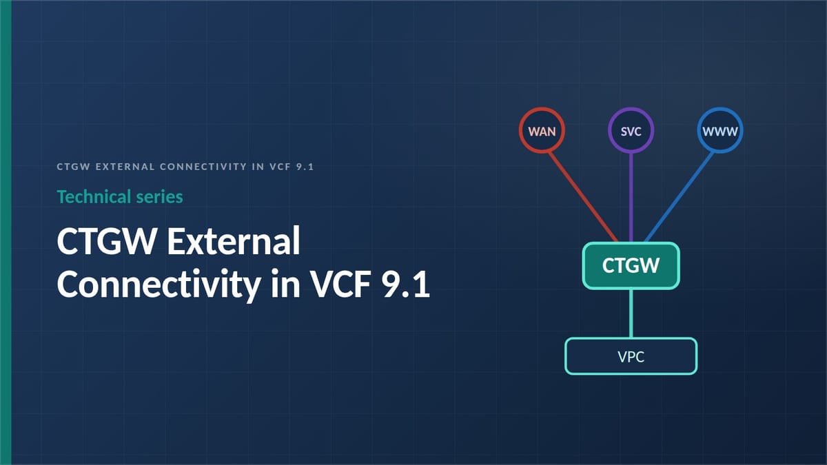 CTGW External Connectivity in VCF 9.1